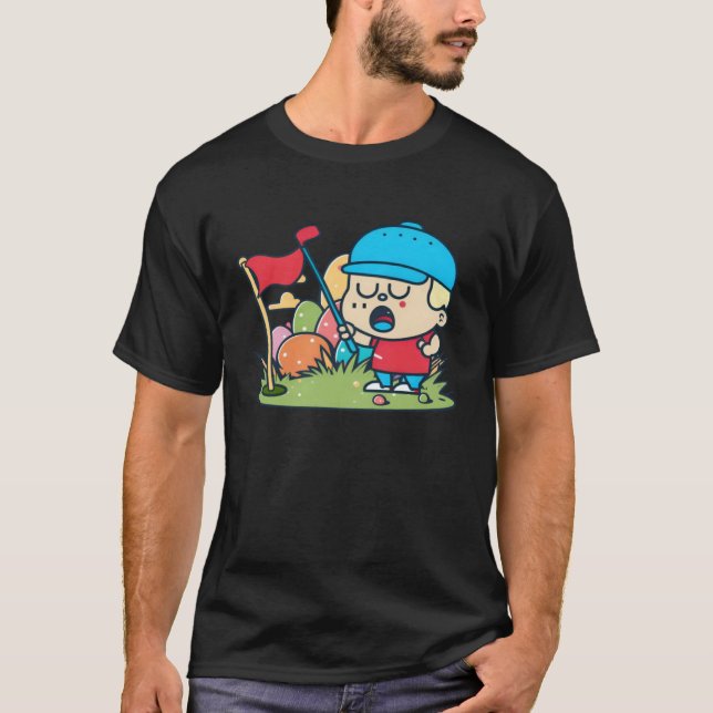 Guy Playing Golf Golf Easter T-Shirt (Front)