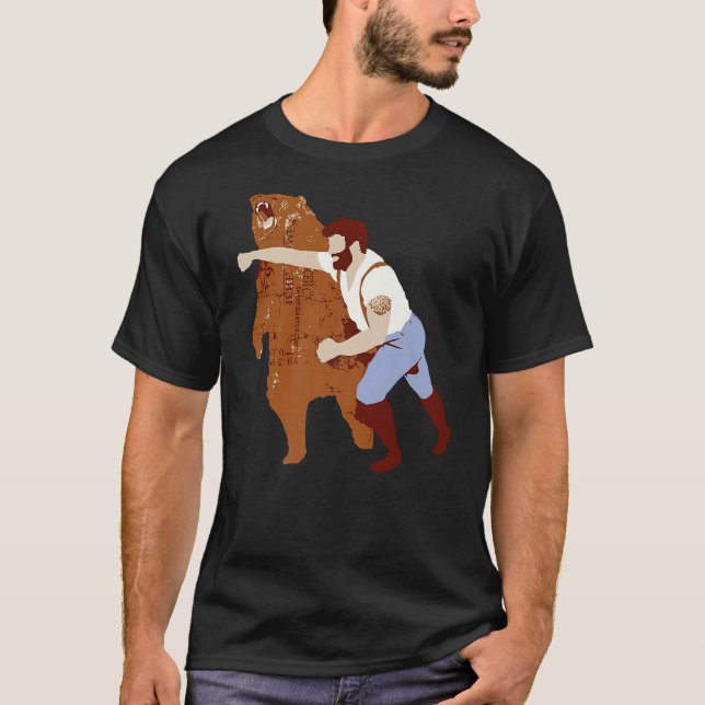 Guy Punching Bear T-Shirt (Front)