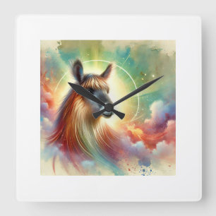 Guya in the Forest Light 221024AREF110 - Watercolo Square Wall Clock