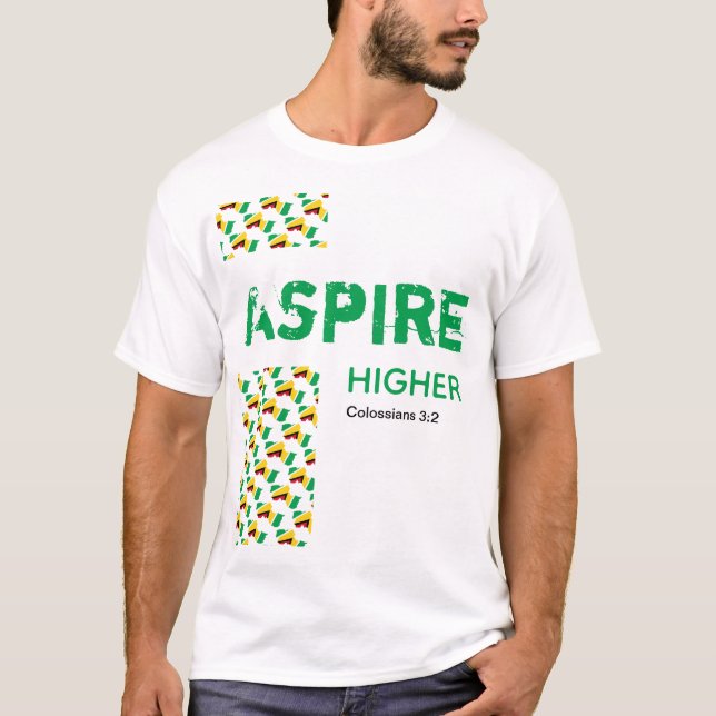 Guyana ASPIRE HIGHER Christian Scripture T-Shirt (Front)