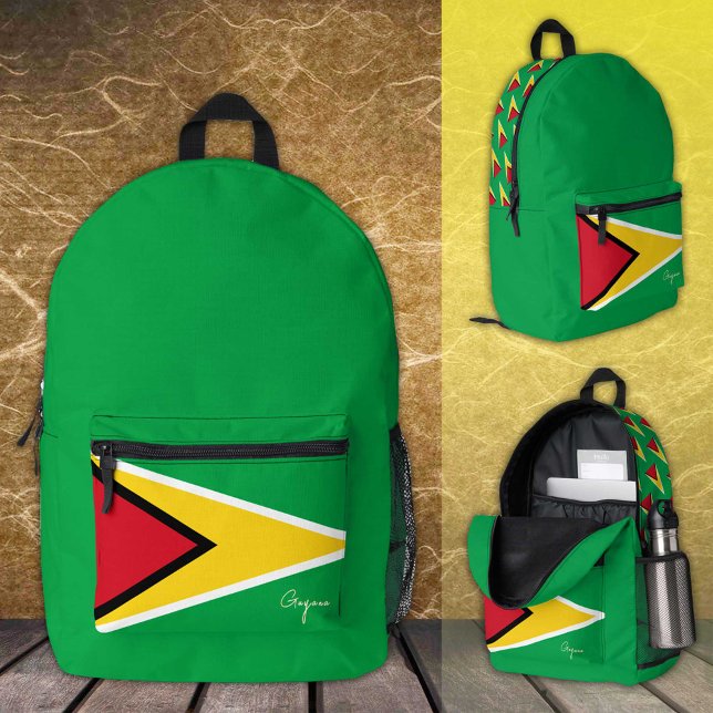 Guyana, backpack, Guyana Flag / patriotic Printed Backpack (Creator Uploaded)