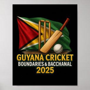 Guyana Caribbean Cricket 2025 Boundaries And Cchan Poster