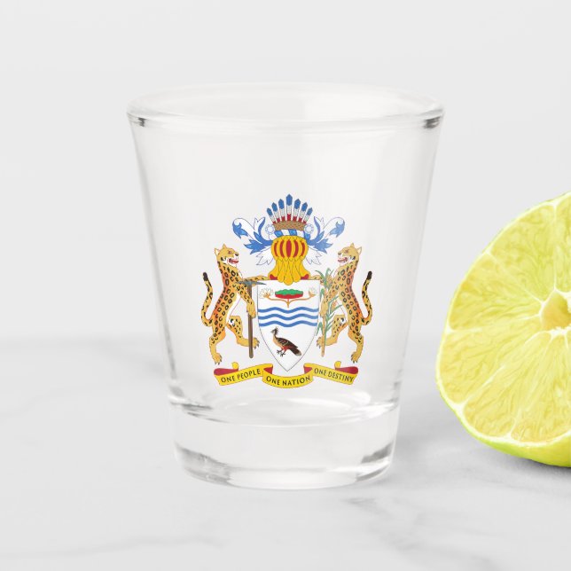 Guyana Coat of Arms Shot Glass (Front)