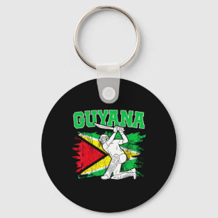 Guyana Cricket Patriotic Woman Guyanese Cricket Me Key Ring