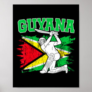 Guyana Cricket Patriotic Woman Guyanese Cricket Me Poster