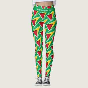 GUYANA Custom Text RUN YOUR OWN RACE Flag Leggings