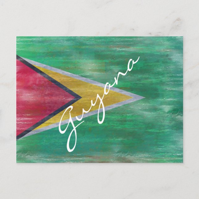 Guyana distressed flag postcard (Front)