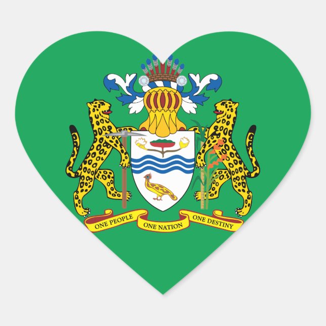 guyana emblem heart sticker (Front)
