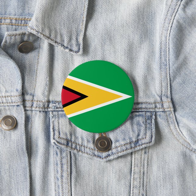 Guyana flag 7.5 cm round badge (In Situ)