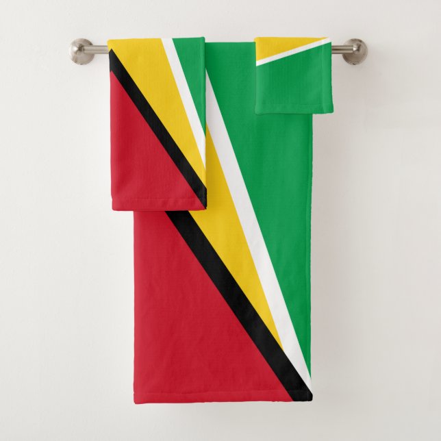 Guyana flag  bath towel set (Insitu)