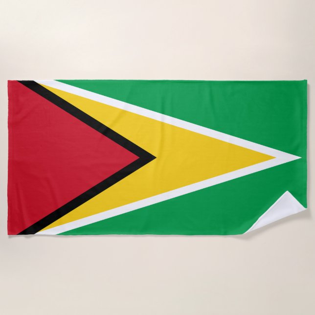 Guyana Flag Beach Towel (Front)