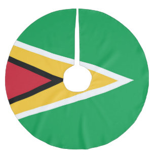 Guyana flag brushed polyester tree skirt