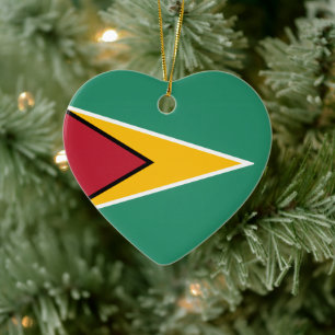 Guyana Flag Ceramic Ornament