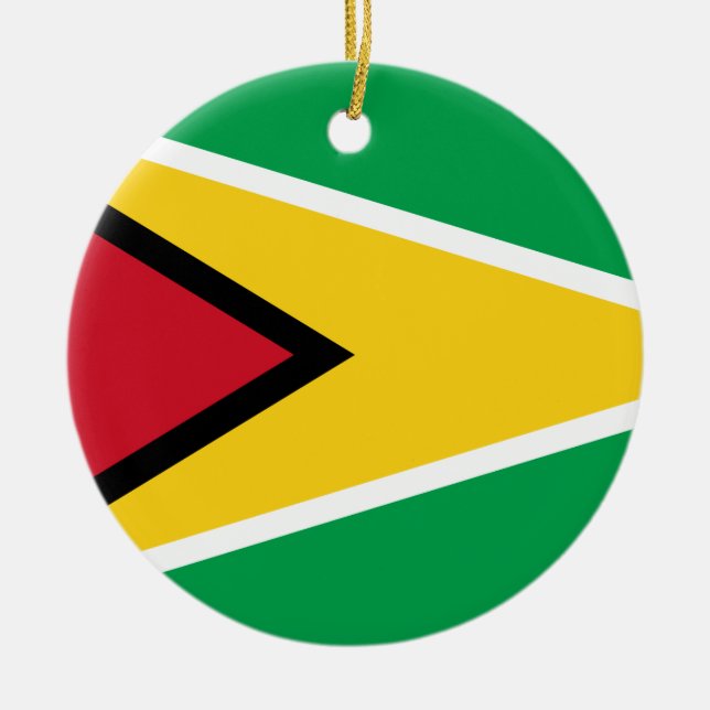 Guyana Flag Ceramic Ornament (Front)