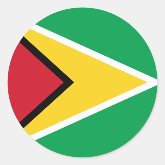Guyana flag  classic round sticker (Front)