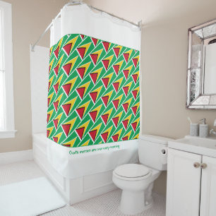 GUYANA FLAG Customised Scripture Stylish Guyanese Shower Curtain