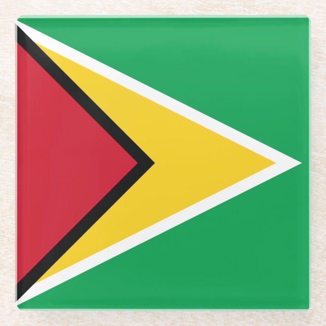 Guyana Flag Glass Coaster (Front)