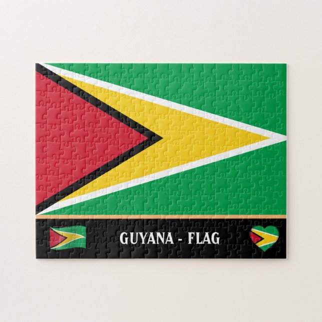Guyana Flag & Guyana country / Guyana Jigsaw Puzzle (Horizontal)