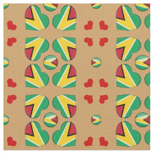Guyana Flag & Guyana Heart fashion Fabric