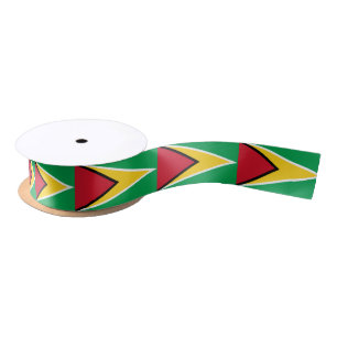 Guyana Flag & Guyana travel, holiday/sports Satin Ribbon