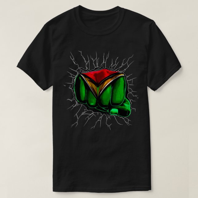 Guyana Flag  Guyanese Flag Fist Gift  T-Shirt (Design Front)