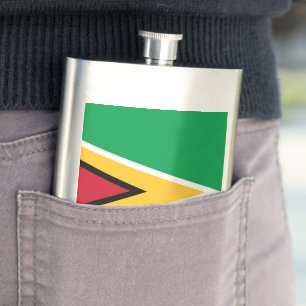 Guyana flag hip flask