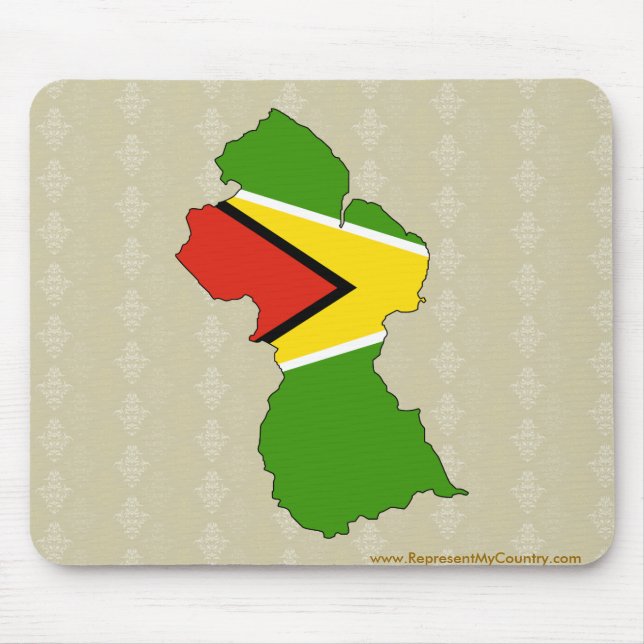 Guyana Flag Map full size Mouse Pad (Front)
