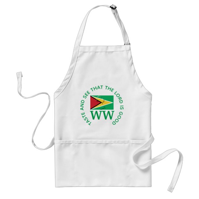 GUYANA Flag Map MONOGRAM Customised Scripture Standard Apron (Front)