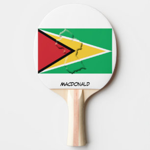 GUYANA FLAG & MAP Personalised Ping Pong Paddle