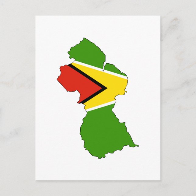Guyana flag map postcard (Front)