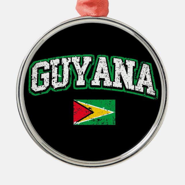 Guyana Flag Metal Ornament (Front)