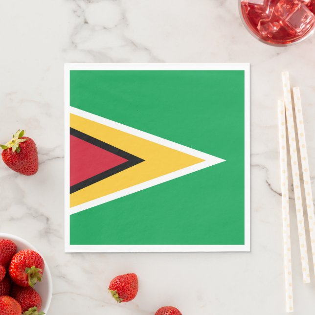 Guyana flag napkin (Insitu)