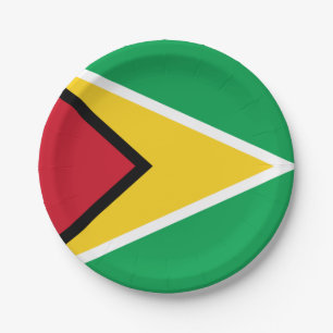 Guyana flag paper plate