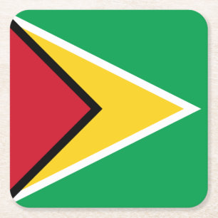 Guyana Flag Square Paper Coaster