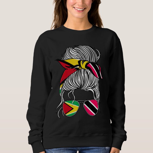 Guyana Flag Trinidad&Tobago Grown Women Girl Count Sweatshirt (Front)