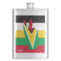 Guyana Flag Victory Sign Patriotic