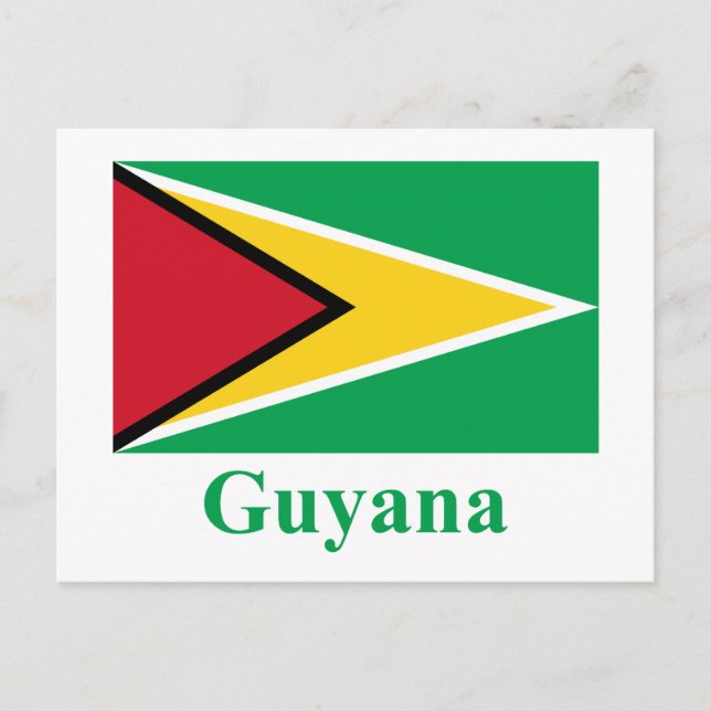 Guyana Flag with Name Postcard (Front)