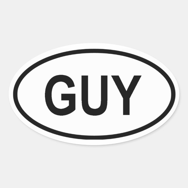 Guyana "GUY" Oval Sticker (Front)