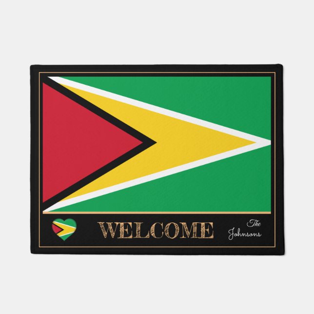 Guyana & Guyana Flag house mats /sports Welcome (Front)