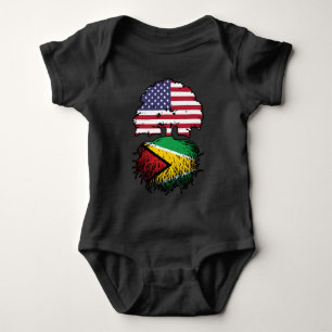 Guyana Guyanese American USA Tree Roots Flag Baby Bodysuit