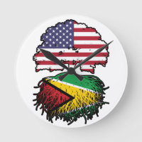 Guyana Guyanese American USA Tree Roots Flag