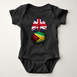 Guyana Guyanese British UK Tree Roots Flag Baby Bodysuit