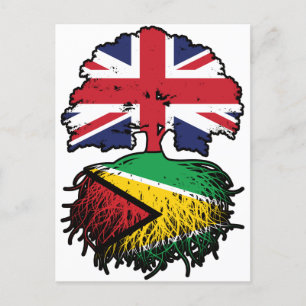 Guyana Guyanese British UK Tree Roots Flag Postcard