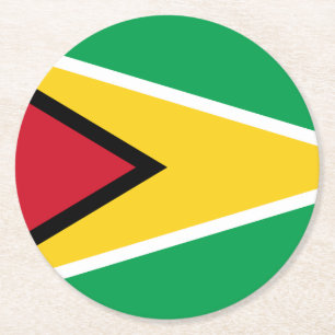 Guyana Guyanese Flag Independence Caribbean Round Paper Coaster