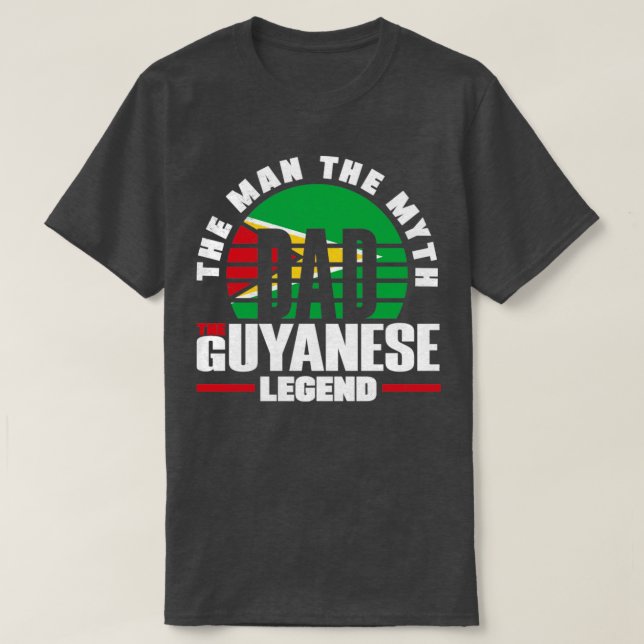 Guyana Guyanese Guyana Flag Father T-Shirt (Design Front)