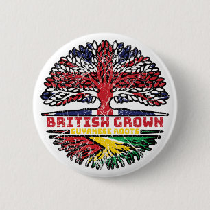Guyana Guyanese Uk United Kingdom British Tree 6 Cm Round Badge