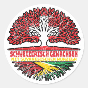 Guyana Guyanisch Schweizer Schweiz Baum Wurzel Classic Round Sticker