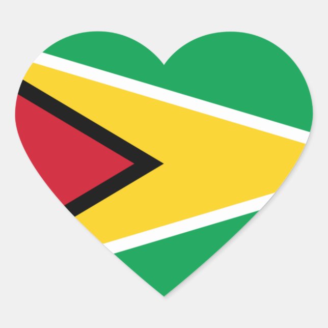 guyana heart sticker (Front)