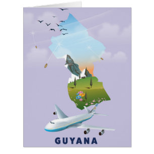Guyana illustrated map poster