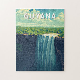 Guyana Illustration Travel Art Vintage Jigsaw Puzzle